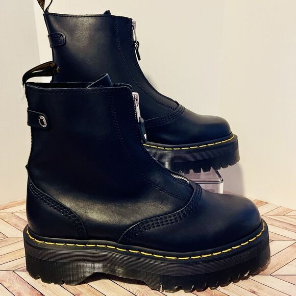 Dr. Martens Black Leather Platform Boots main image 8